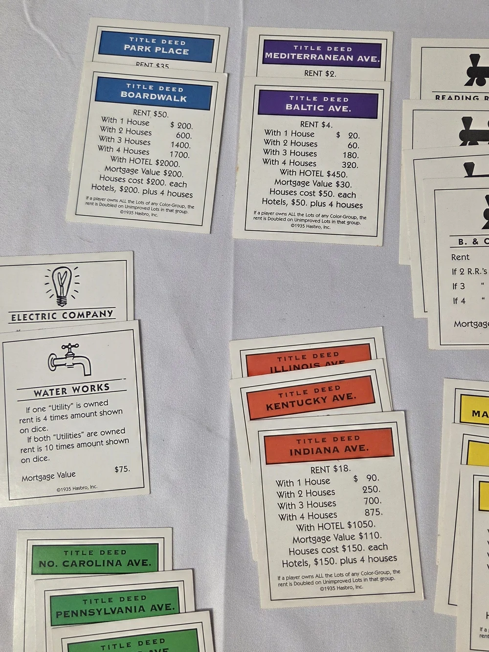 Monopoly Deluxe Edition 1998 Replacement Pieces Title Deed Boardwalk